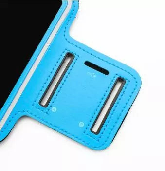 Adjustable outdoor phone arm band with full touch screen access in multiple colors