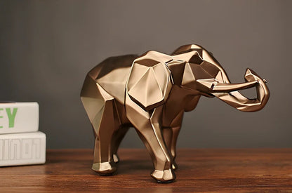 Gold resin animal sculpture, 26 cm tall, 0.75 kg weight, eco-friendly for home decor and gifts