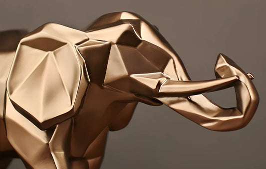 Gold resin animal sculpture, 26 cm tall, 0.75 kg weight, eco-friendly for home decor and gifts