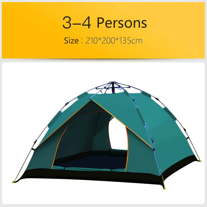 Automatic Hexagonal Tent for group camping with double-layer protection