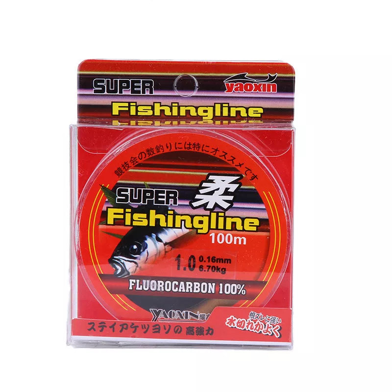 100-meter high-strength nylon fishing line in red, perfect for anglers