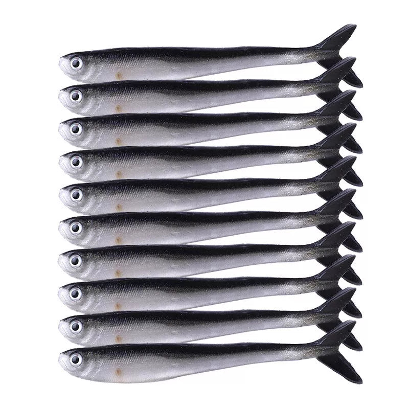 Fishing loach soft bait set of 10PCS with realistic two-color design