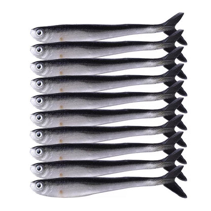 Fishing loach soft bait set of 10PCS with realistic two-color design
