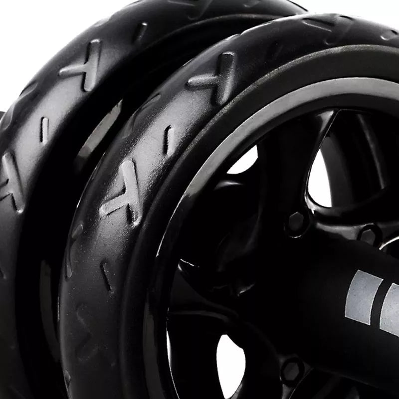 Silent Two-Wheeled Abdominal Wheel with black EVA wheels and foam handles