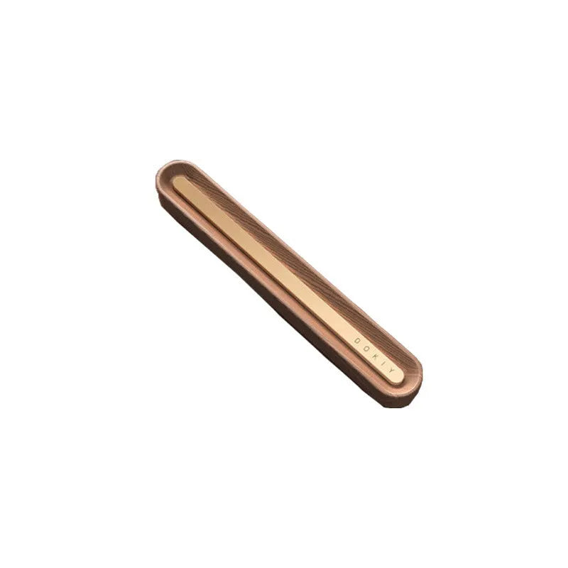 Car vent clip aromatherapy ornament in walnut or metallic grey with long strip design
