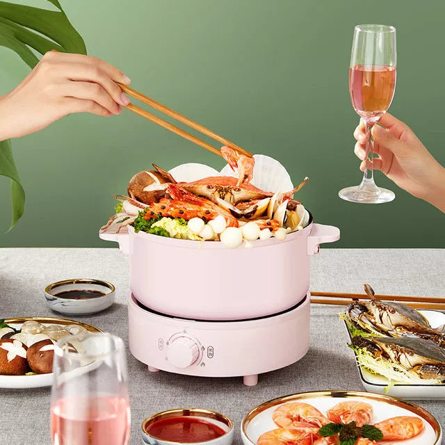Split Type Multifunctional Electric Heating Pot with aluminum alloy body and 2.5L capacity