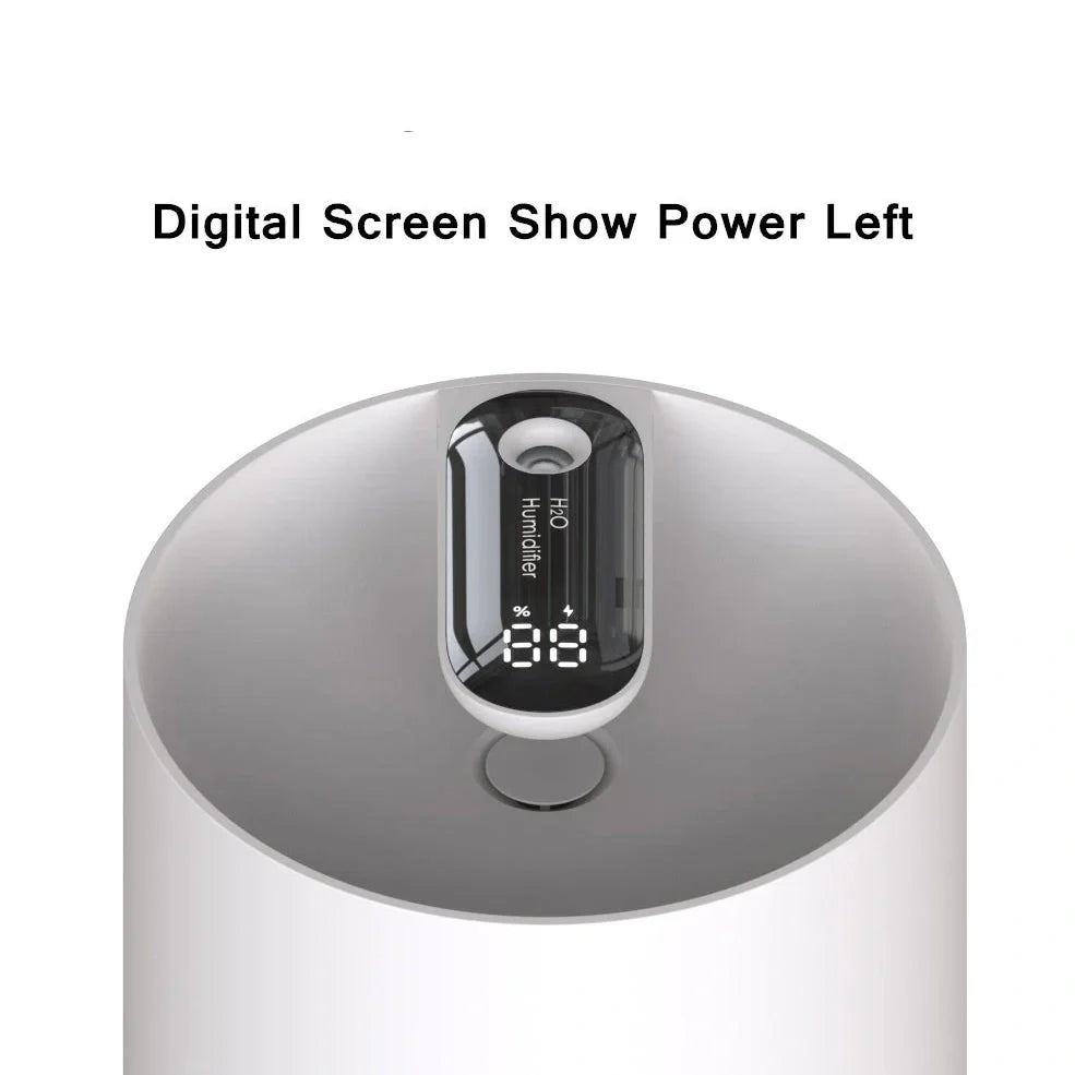 Wireless USB humidifier in blue, pink, or white colours with 1.0-2.5 litre water tank for rooms under 10 square metres