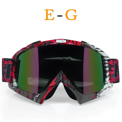 Interchangeable lens riding goggles with ABS frame and multiple colour options for off-road cycling
