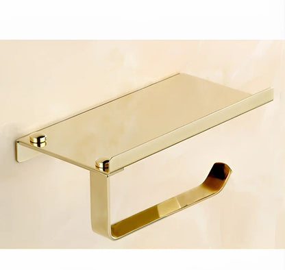 304 stainless steel bathroom organiser with phone holder, towel rack and toilet paper holder