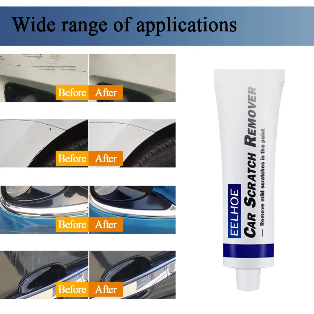 A car polish cream product that effectively removes light scratches and restores the vehicle's original shine