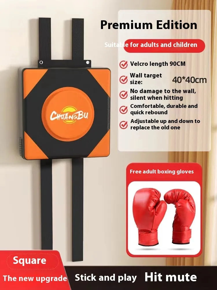 PU hanging boxing sandbag wall target for home fitness training in 30cm and 40cm sizes.
