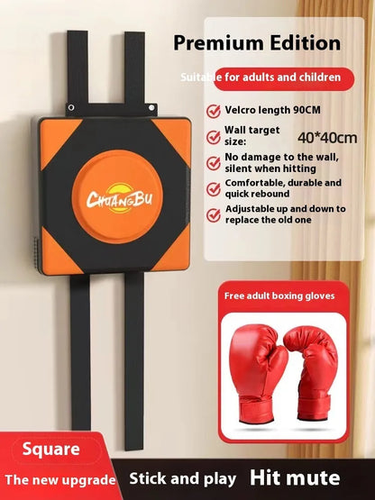 PU hanging boxing sandbag wall target for home fitness training in 30cm and 40cm sizes.