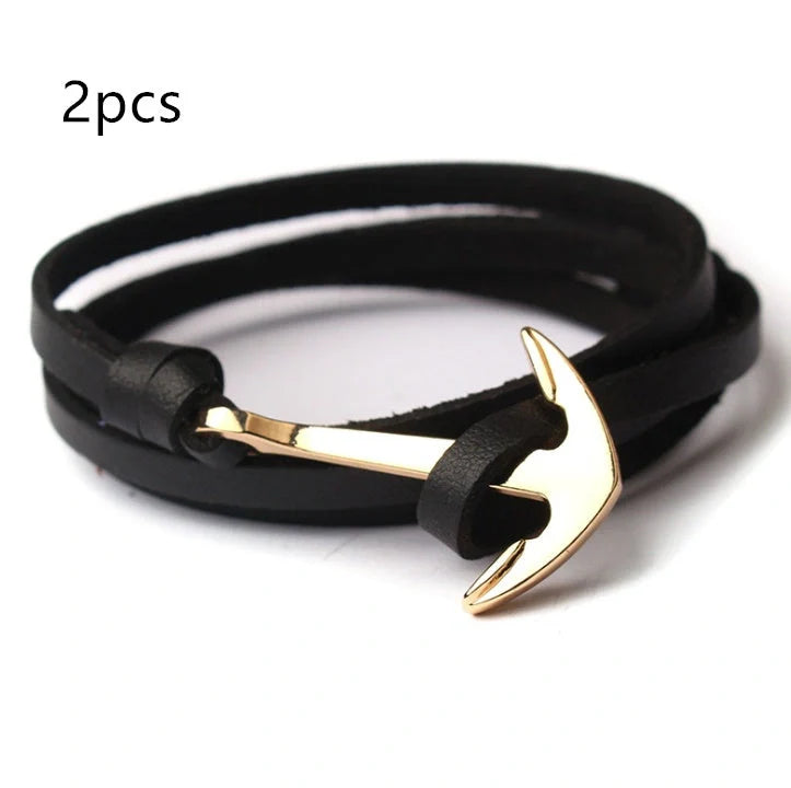 Unisex Pirate Anchor Bracelet with detailed nautical design, perfect for sea lovers and fashion enthusiasts.
