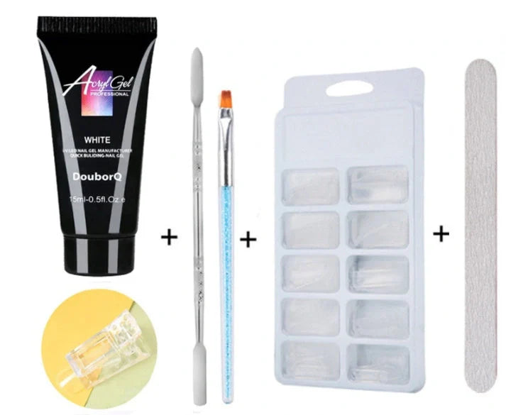 DIY Nail Polish Art Kit with resin-based polish and application tools for at-home manicures