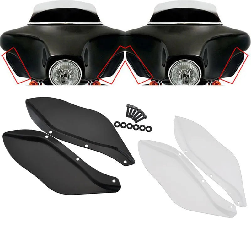 Harley motorcycle black ABS plastic side wind deflector wings for Touring models