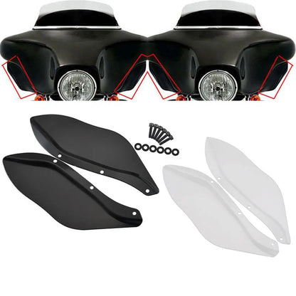 Harley motorcycle black ABS plastic side wind deflector wings for Touring models