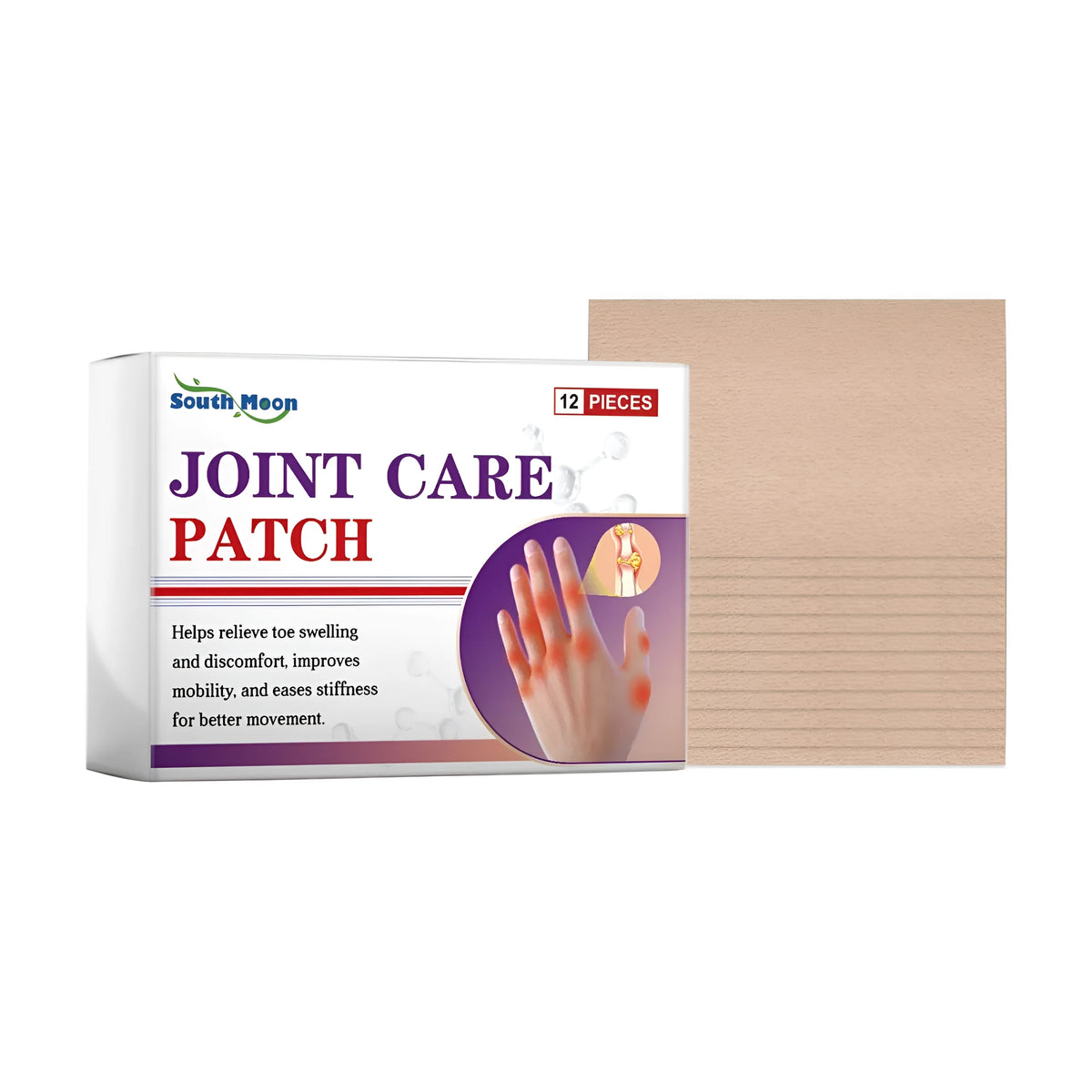 Joint care patch pack of 12 soothing stickers with Artemisia argyi, turmeric, clove oil and menthol
