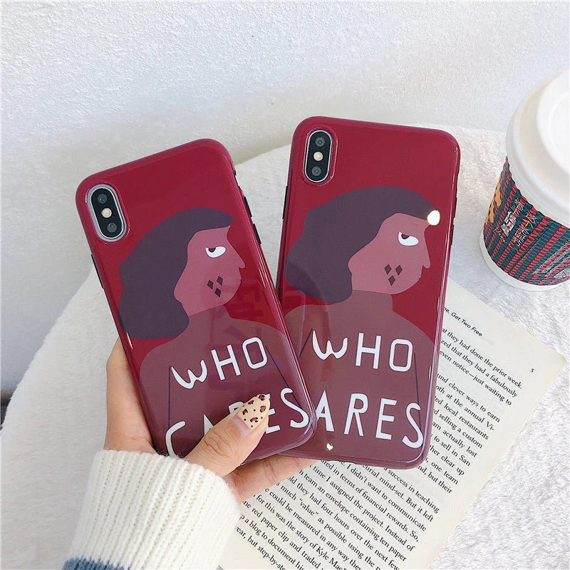 Stylish phone case with a vibrant illustration of a carefree brown-skinned girl, featuring a whimsical design inspired by Japanese and Korean style.