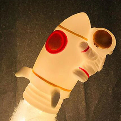 DIY LED Rocket Night Light with realistic space-themed design and smooth PP cotton base