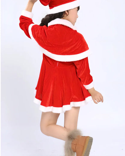 Children's golden velvet Christmas costumes in boy and girl styles, 99% cotton fabric, sizes 90-160cm height
