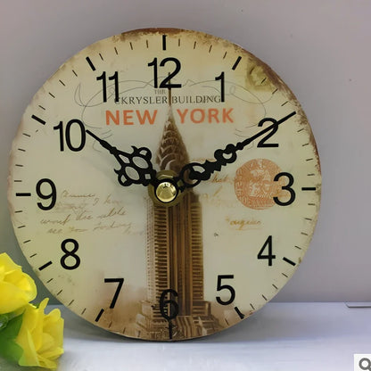 12cm wooden table clock with 24-hour display in seven colour options