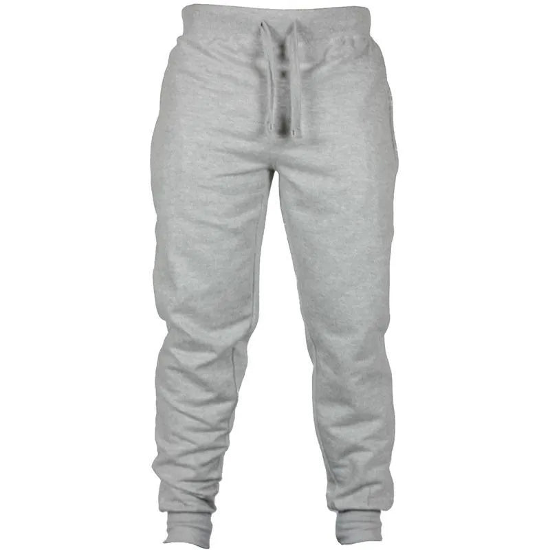 Men's solid colour cotton fleece pants with a drawstring waistband.