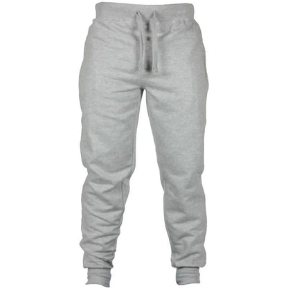 Men's solid colour cotton fleece pants with a drawstring waistband.