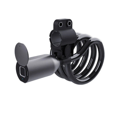Fingerprint Bluetooth smart bike lock with anti-theft cable for secure bicycle, motorcycle, and outdoor sports storage