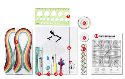 Premium DIY Paper Quilling Art Craft Kit with Vibrant Pre-cut Paper Strips, Essential Tools, and Detailed Instructions for Unique Handmade Projects