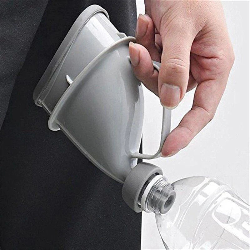 Compact portable urinal for travel and outdoor use, made from durable PP material