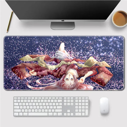 Large landscape mouse mat in rubber and cloth, lock thickened, anti-slip, 300x700mm to 400x900mm.