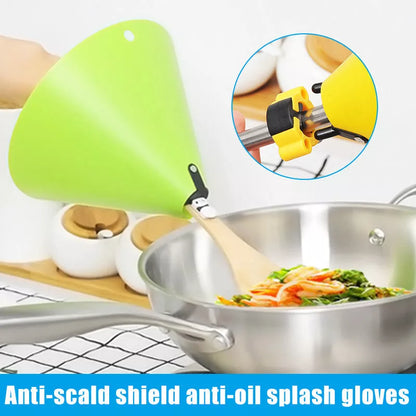 Stir-fried oil splash gloves with metal fittings for kitchen safety