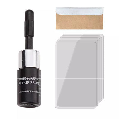 Car window glass scratch and crack repair kit with vacuum function and suction cup
