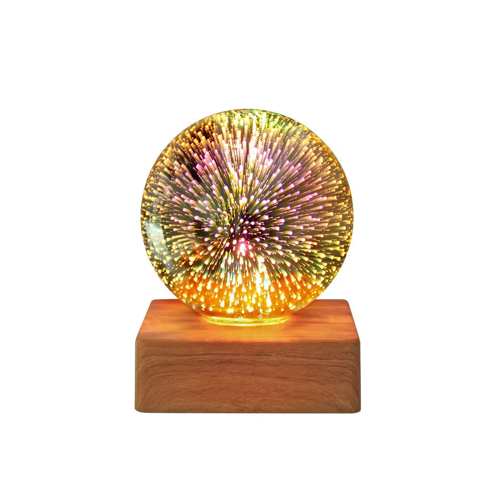 USB 3D Firework Crystals Ball Night Light with touch control and USB power option