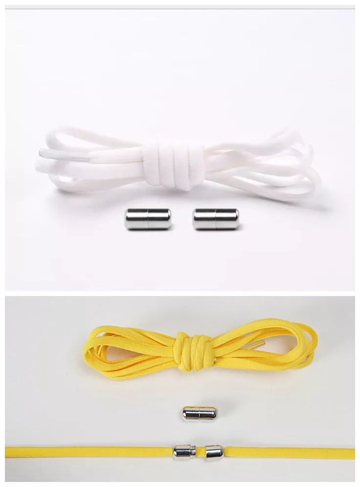 Lazy Laces shoe laces with metal buckles in various colors for a secure fit