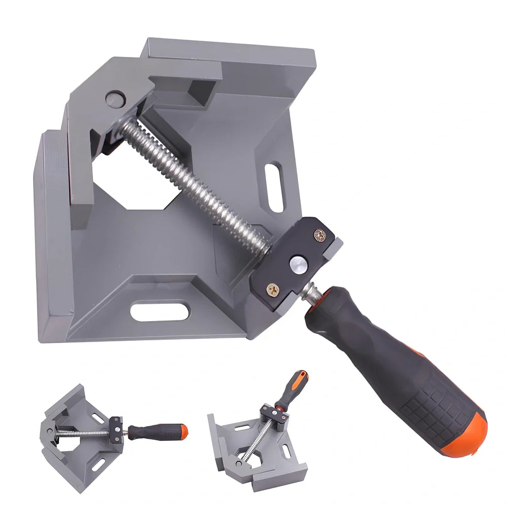 Corner Perfecter 90-degree right angle clamp with adjustable jaws and chrome-plated rods
