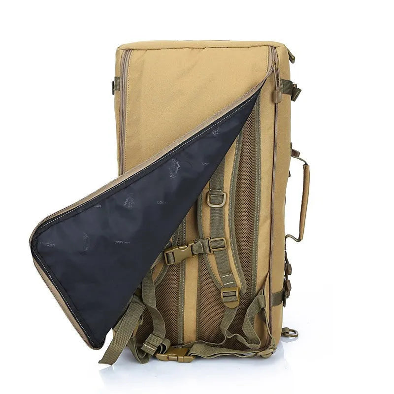 50L military tactical backpack in Camo Sand, Digital Camo, Khaki, Military Green, White Camouflage, and Black, 30 x 56 x 19cm