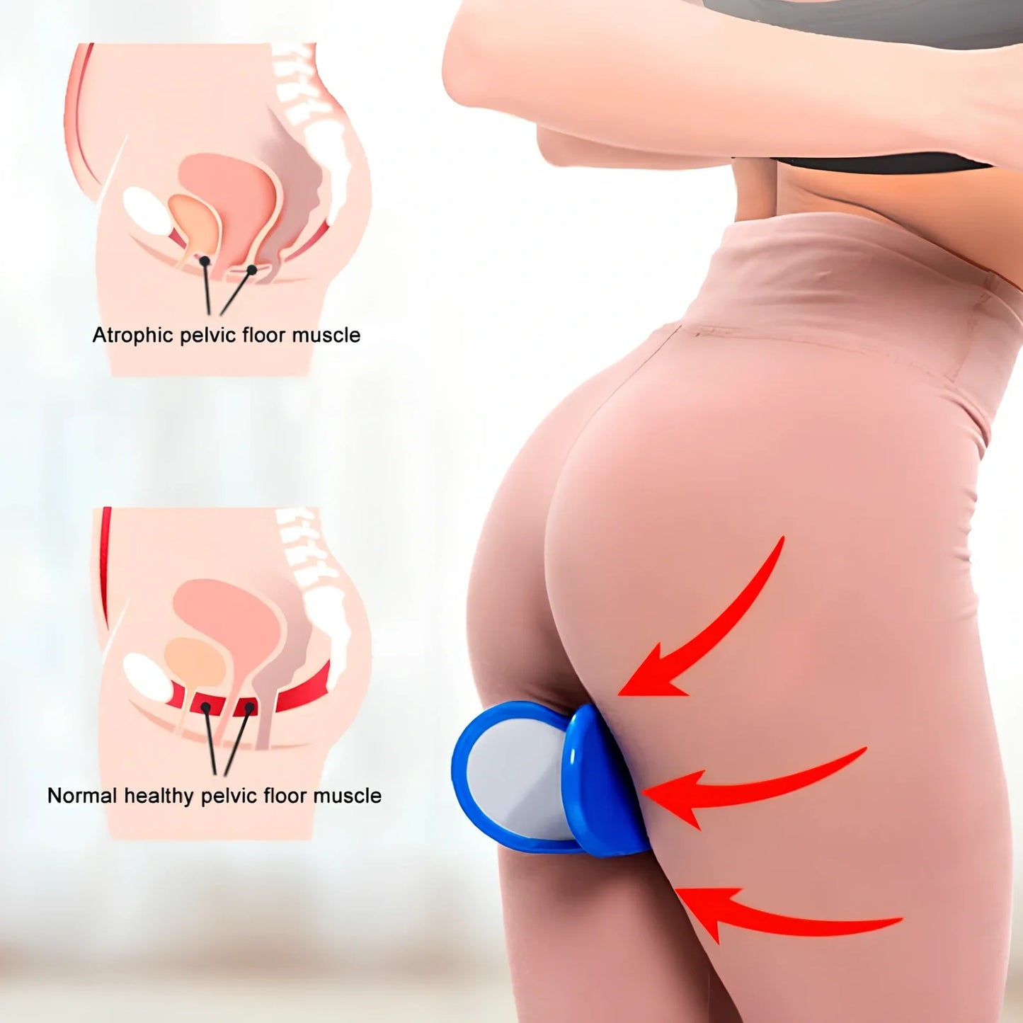 Steel-reinforced pelvic correction trainer in navy blue colour for hip line shaping and posture improvement