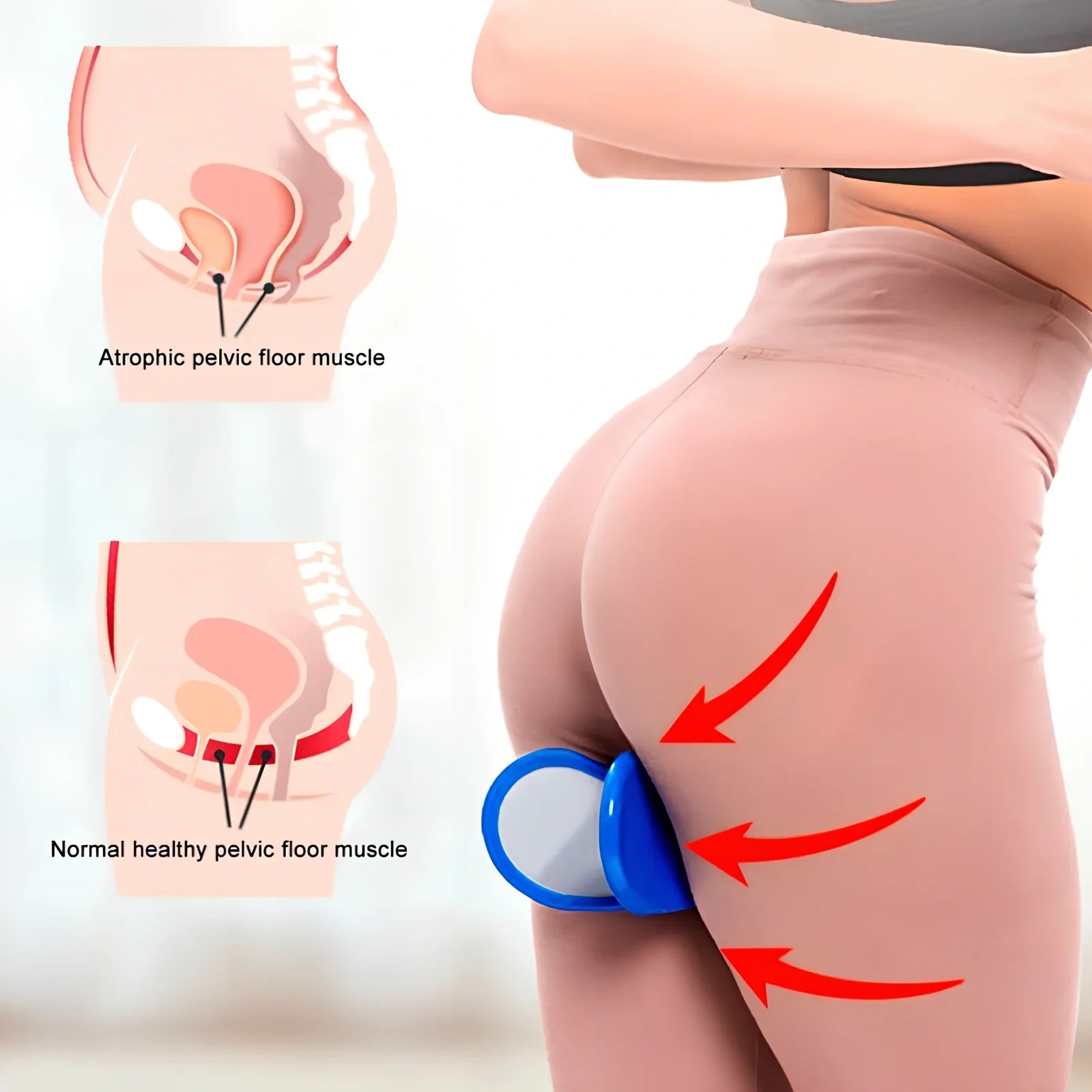 Steel-reinforced pelvic correction trainer in navy blue colour for hip line shaping and posture improvement