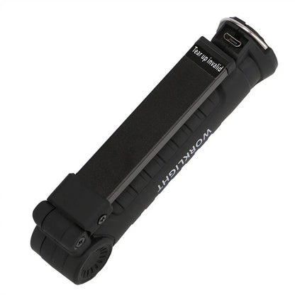 Powerful COB LED Tactical Flashlight with carbon-fiber-infused body, magnetic base, and multiple lighting modes