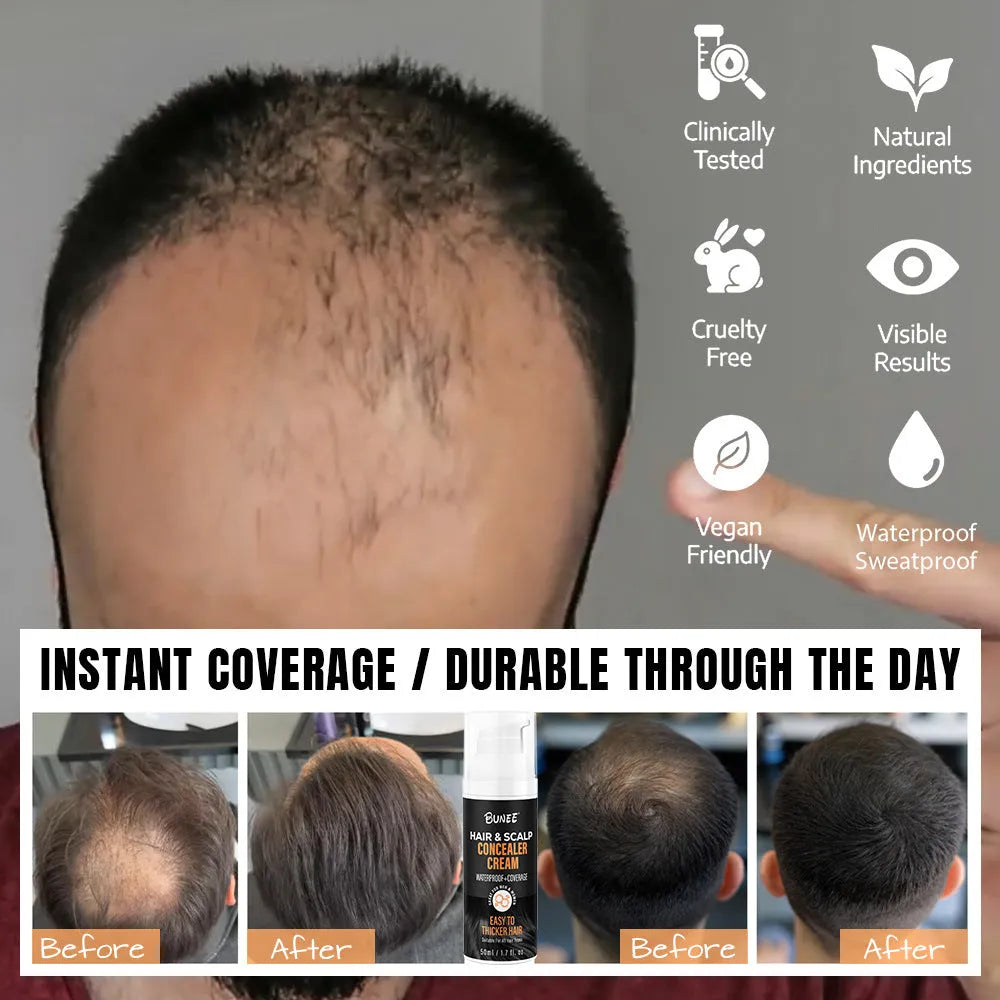 30ml bottle of grey scalp concealer pomade for covering hair thinning areas