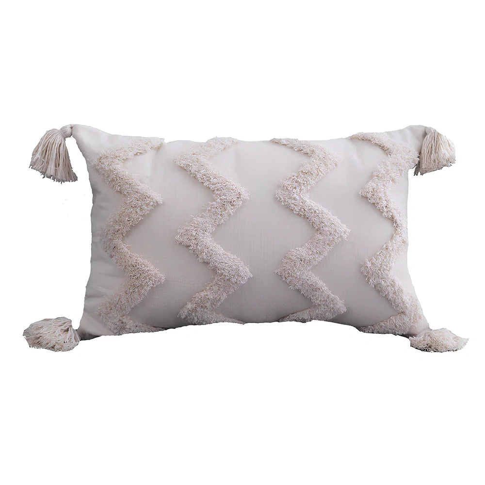 Moroccan geometric pattern cotton cushion cover showing envelope closure and 45x45cm dimensions