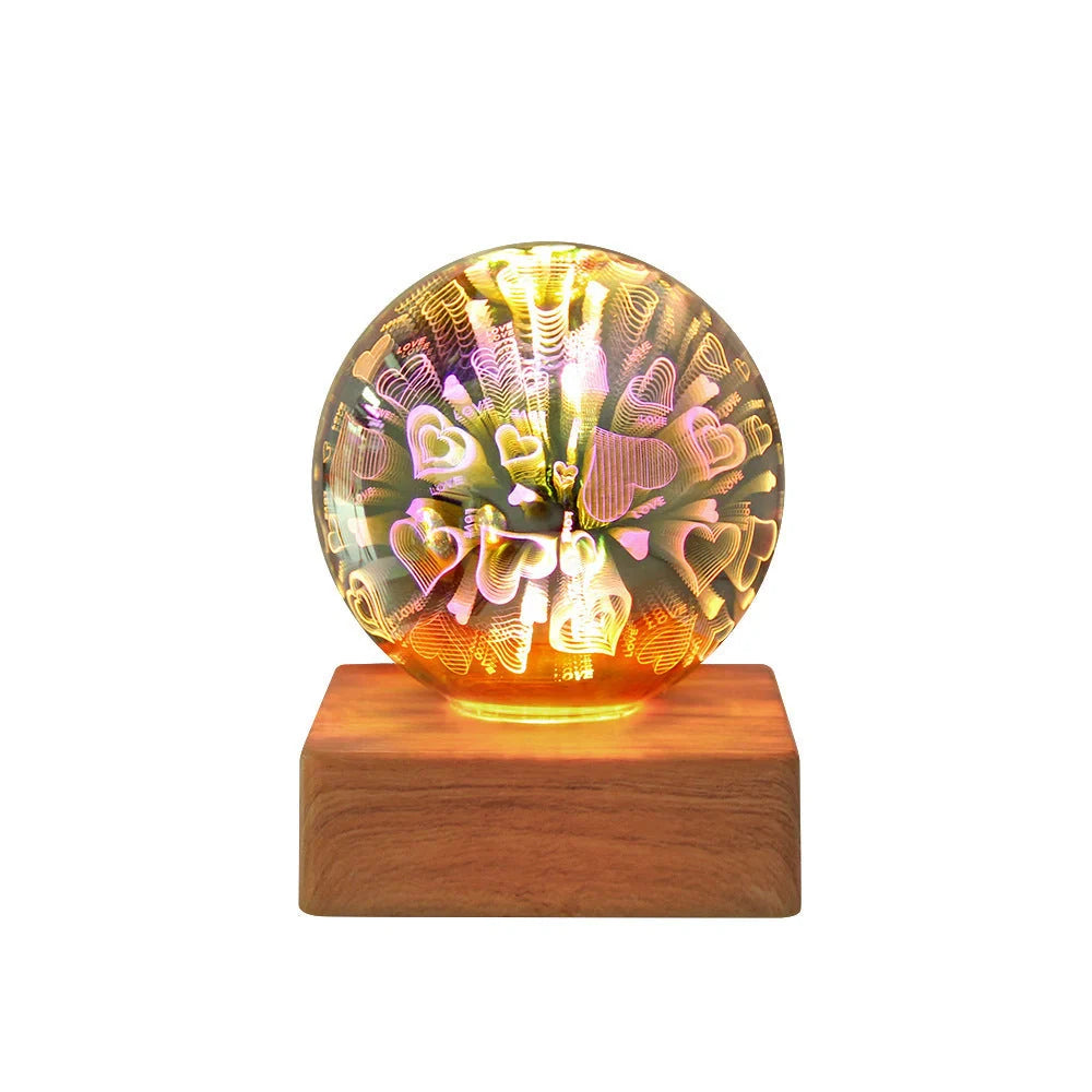USB 3D Firework Crystals Ball Night Light with touch control and USB power option