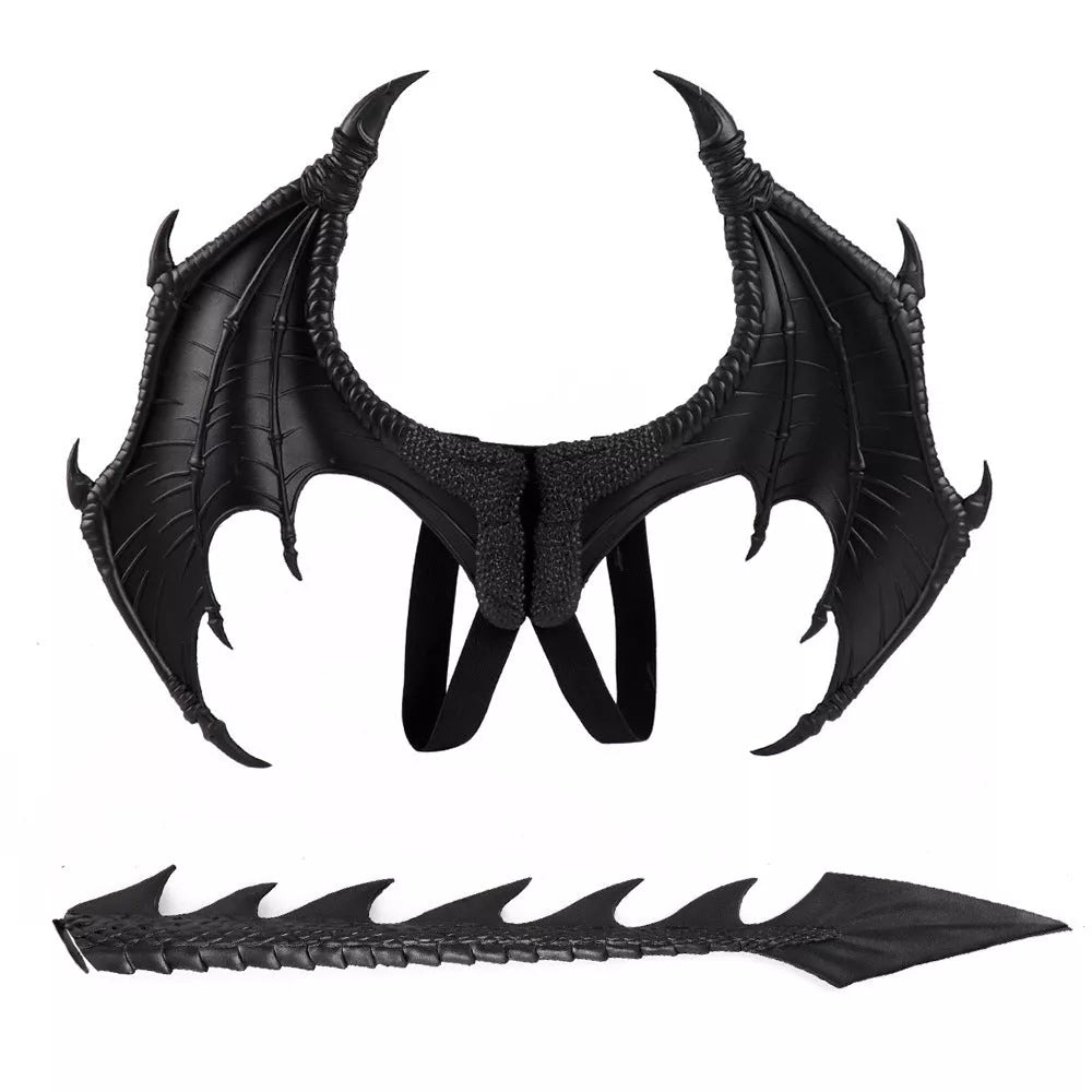 Halloween Dragon Wings Toy in green, red, blue, and black for costume parties