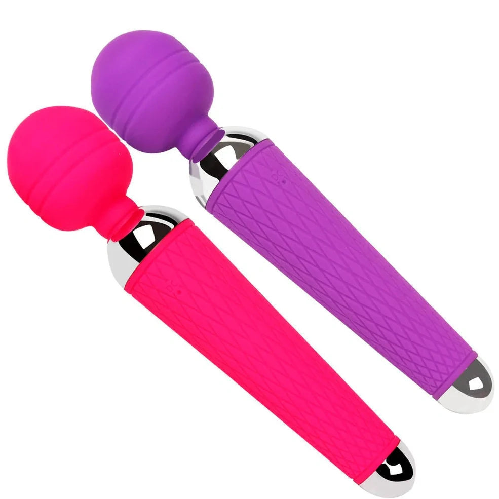 Pink electric AV vibrator with automatic thrusting mechanism, 200mm length