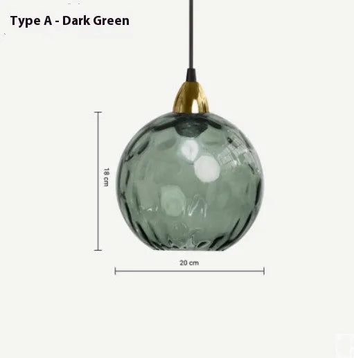 Nordic style water-wave glass ball chandelier pendant lamp in multiple colour options