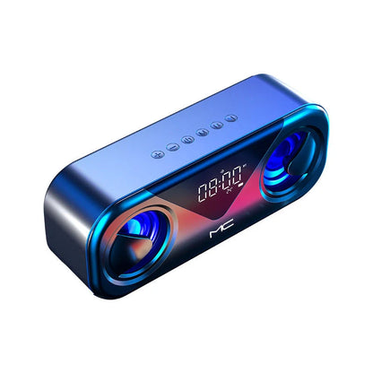 MC H9 Bluetooth Speaker Alarm Clock in various colors with temperature display and dual alarms