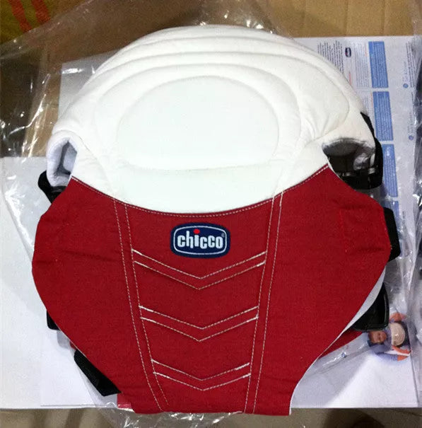 Newborn back pocket in red and blue with super wide padded shoulder strap