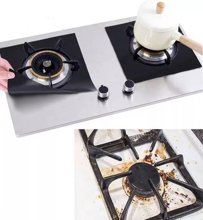 Gas Stove Protective Pad in black, silver, or beige, 27x27cm, high-temperature resistant
