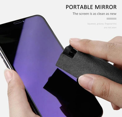 2-in-1 screen cleaner kit with microfiber cloth for dust and fingerprint removal on electronic devices